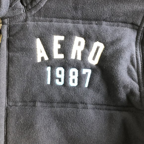 AEROPOSTALE‎ MEN'S FULL ZIP HOODIE JACKET EMBROIDERED LOGO FLEECE LINED - Picture 8 of 8